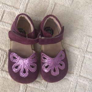 Livie Luca girls purple suede petal sandals 9